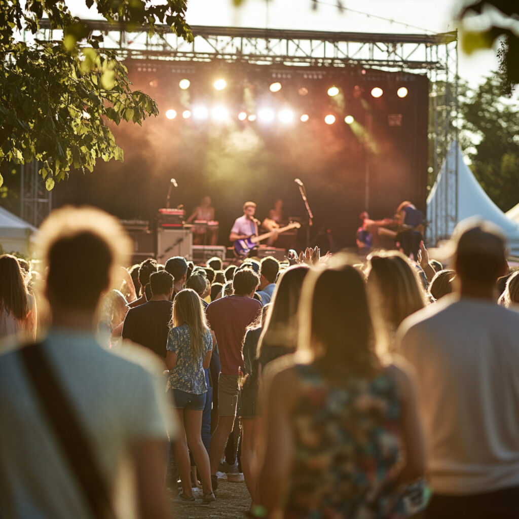 Foule dans un festival en plen air