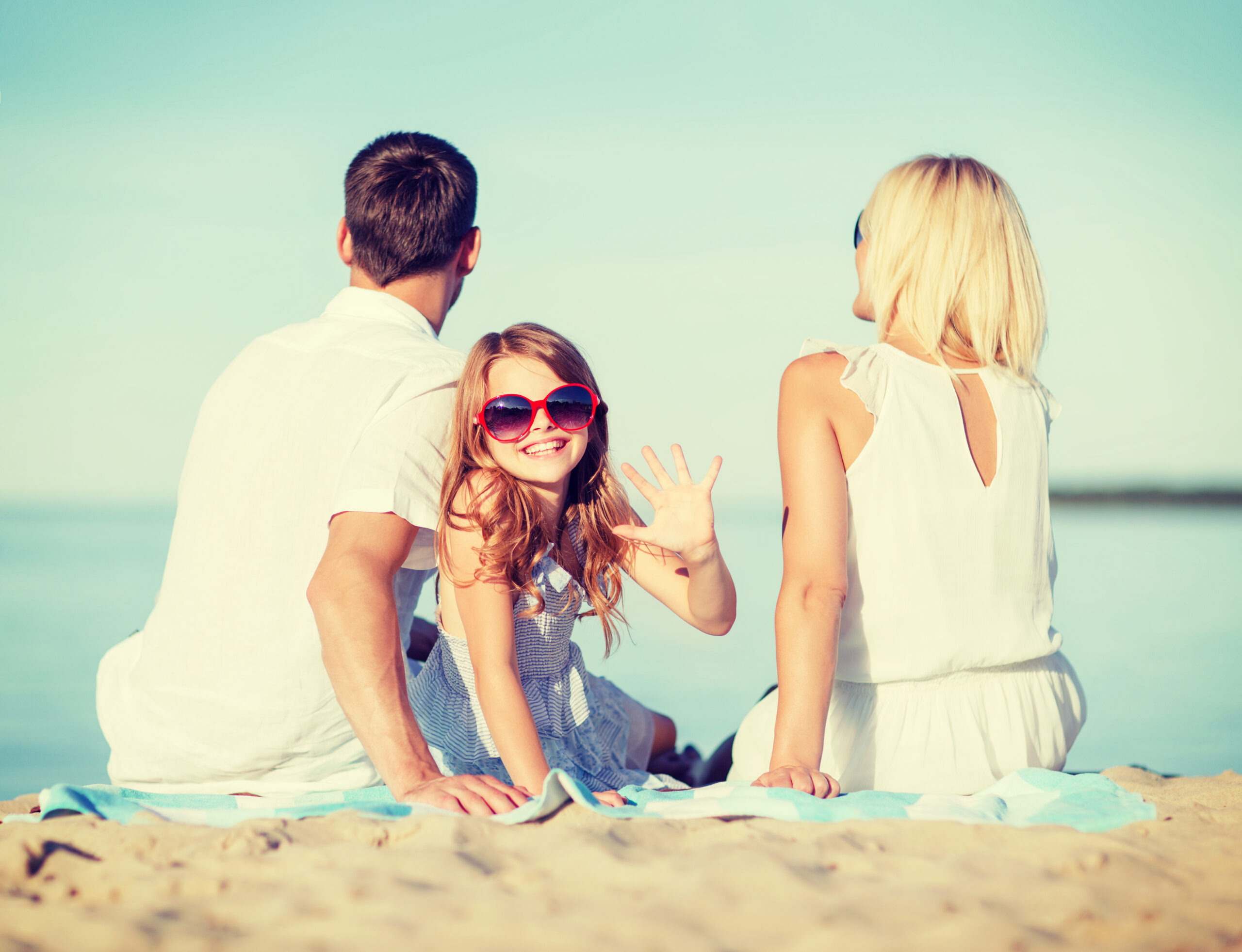 Family at the beach